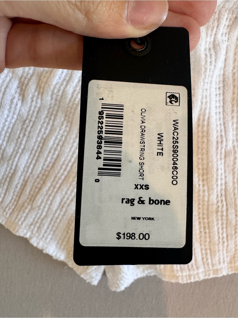 NWT rag & bone White Olivia Drawstring Shorts - Picture 5 of 6